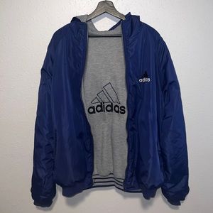Adidas Reversable Jacket 1990’s Era Size XXl Mens Blue/Grey
